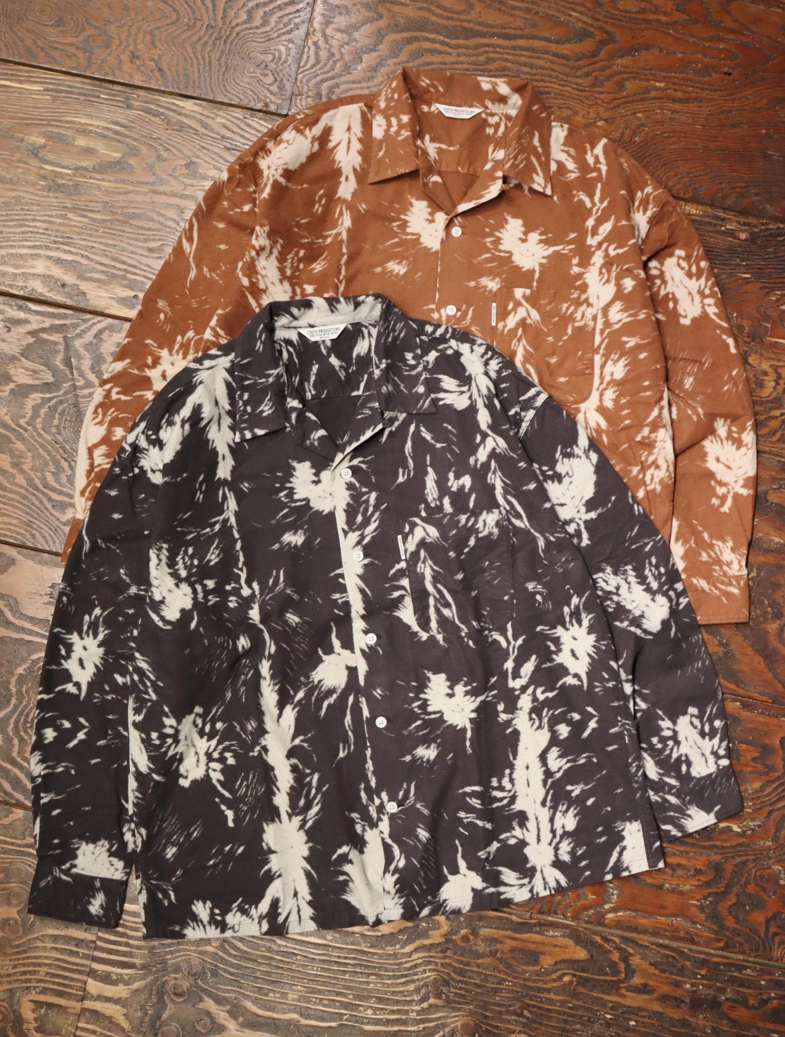 ま*ん様 COOTIE Wolf Print Nel Open Collar S COOTIE / Wolf Print Nel Open Collar Shirt