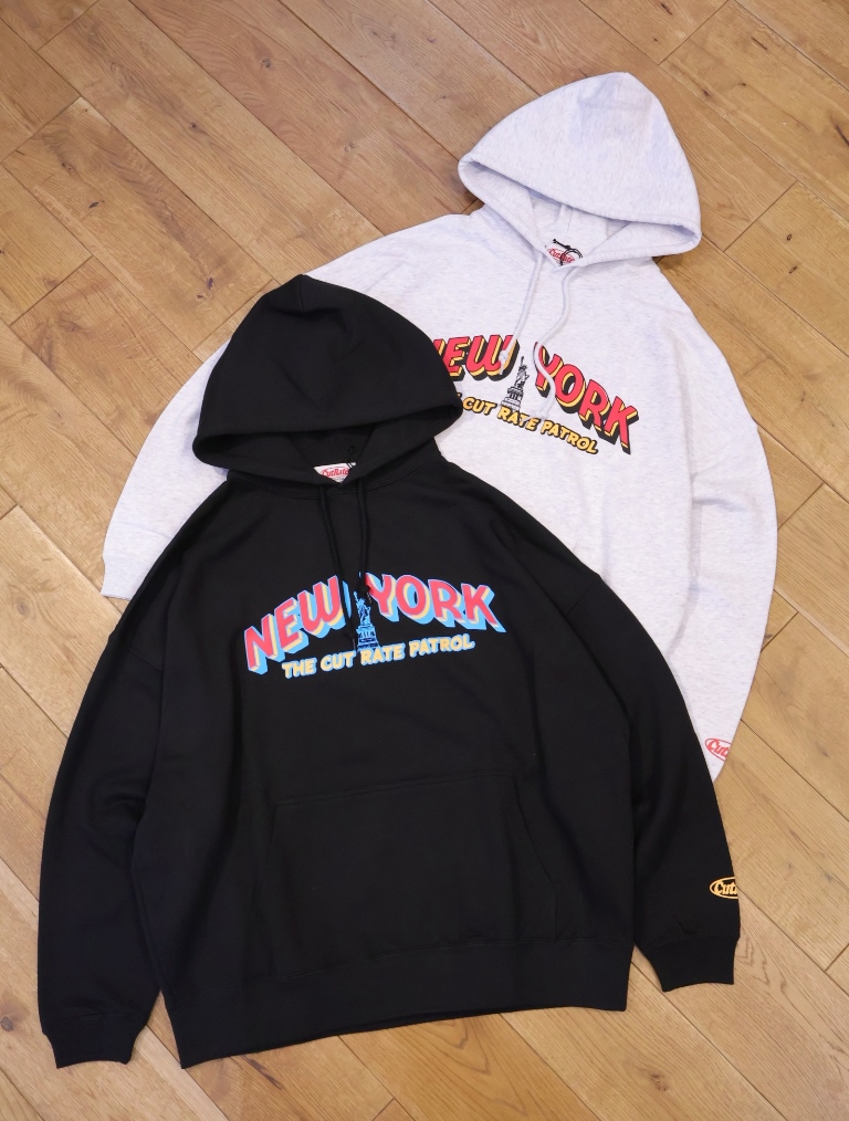 CUT RATE 　「CUTRATE NY LOGO PULLOVER HD 」　ドロップショルダープルオーバーフーディー