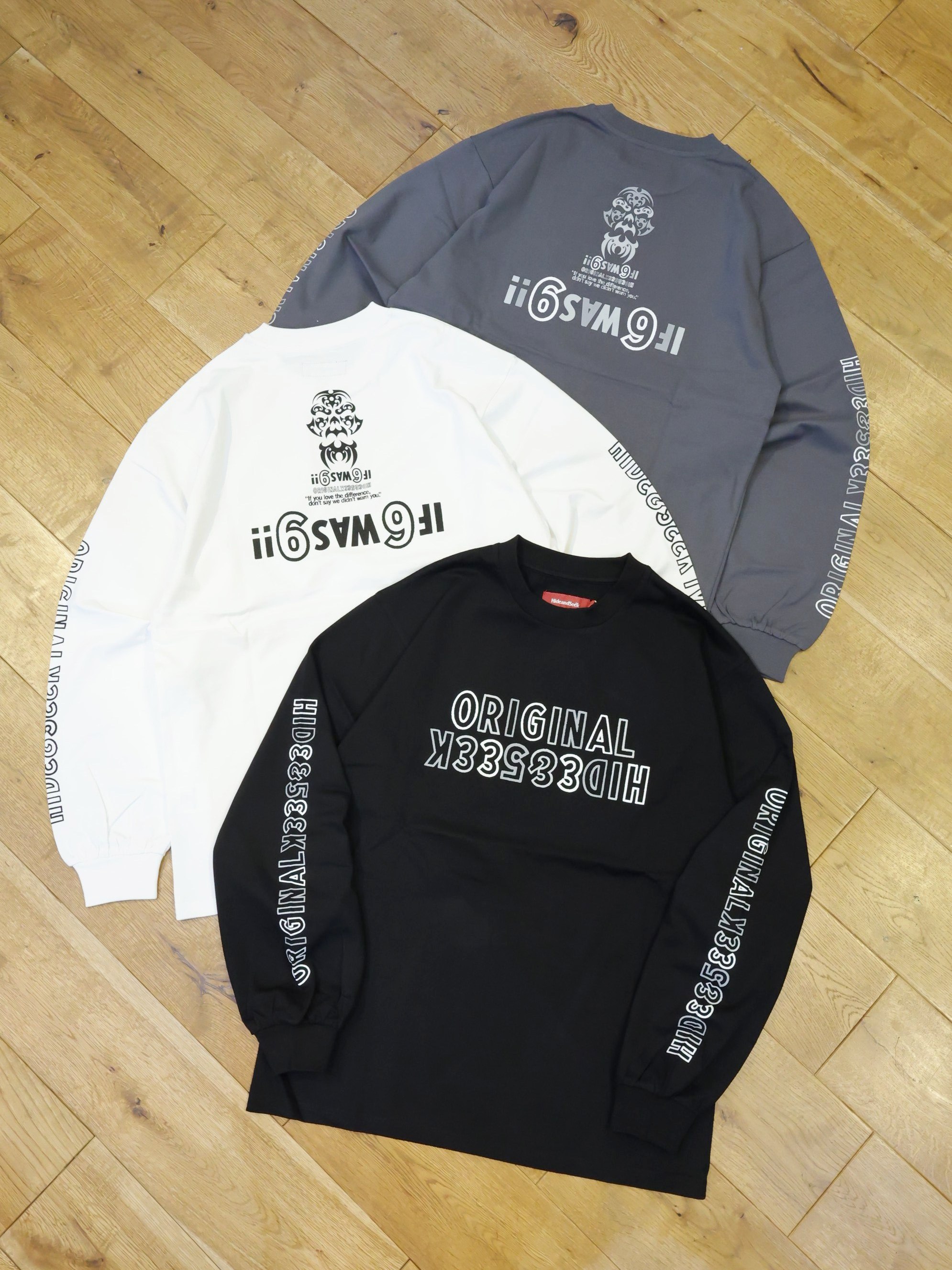Hide and Seek × Toru Nishiura　「Original L/S Tee」　プリントロングスリーブティーシャツ（SOLID）