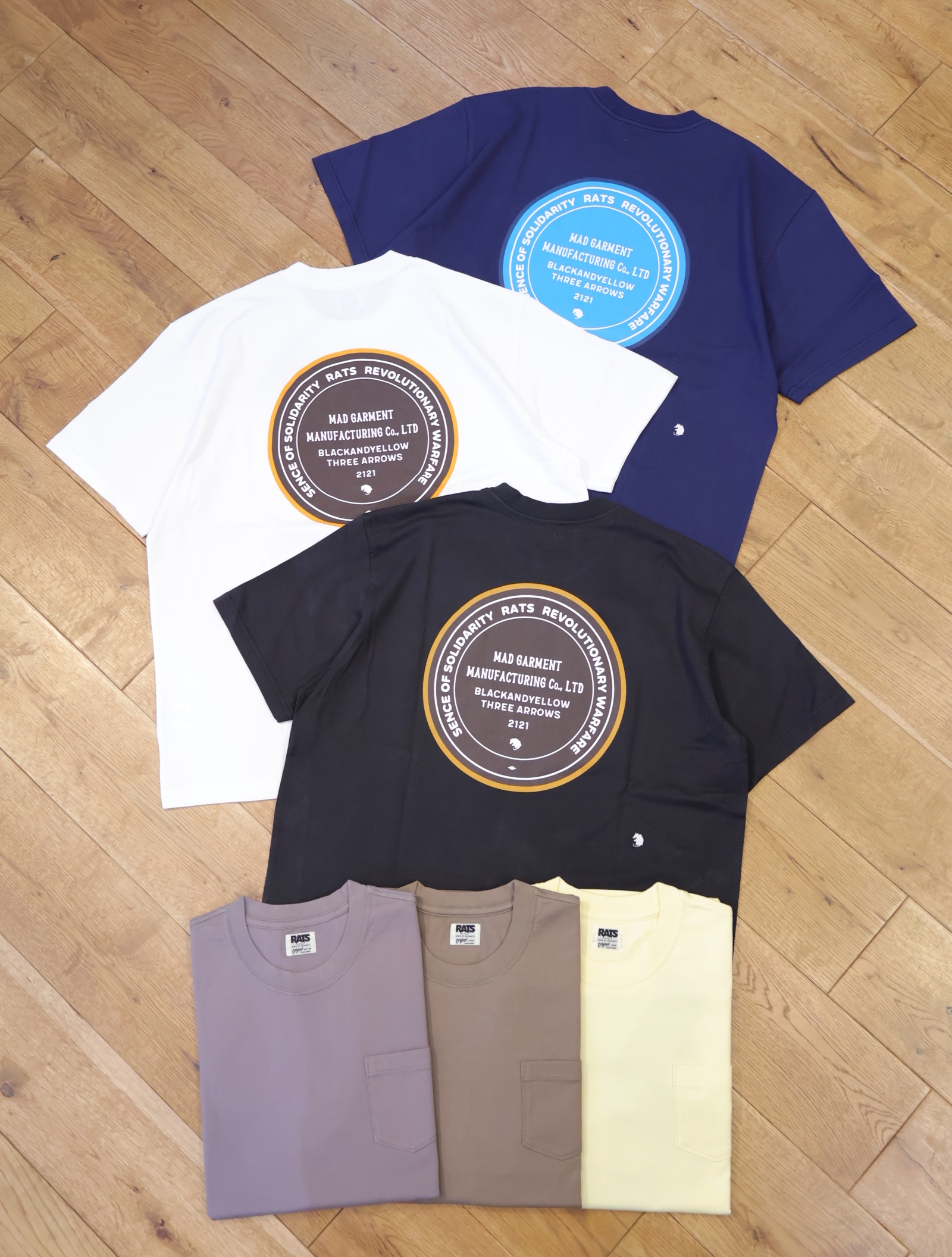 RATS　　「CIRCLE MGM POCKET TEE」　　プリントポケットティーシャツ