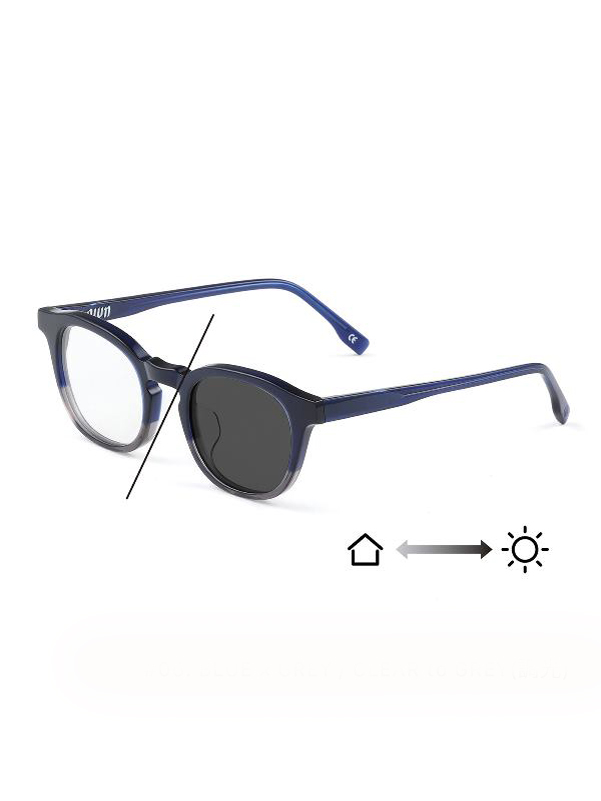 OWN　　「#06　BLUE × GREY/CLEAR to GREY（調光レンズ）」　　ヴィンテージボストンタイプグラッシーズ