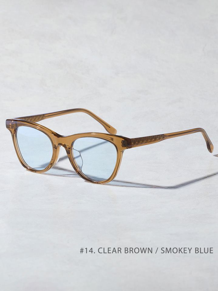 OWN　　「#14  CLEAR BROWN/SMOKEY BLUE」　　ウェリントンタイプグラッシーズ