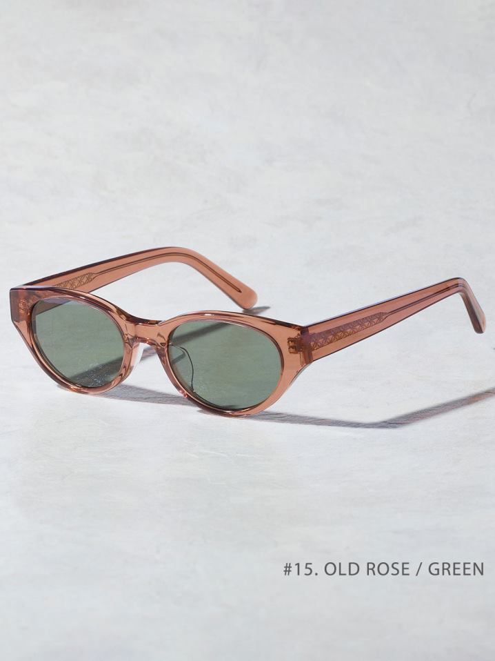 OWN　　「#15  OLD ROSE/GREEN」　セミオーバルタイプグラシーズ　