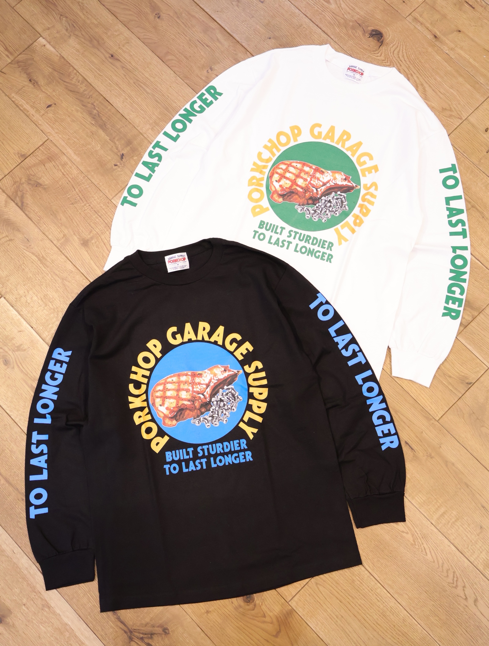 PORKCHOP GARAGE SUPPLY　「PC&SCREW L/S TEE」  プリントロングスリーブティーシャツ