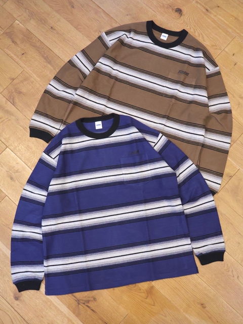 RADIALL 　「4 LINKS- CREW NECK T-SHIRT L/S 」　ボーダーロングスリーブポケットティーシャツ