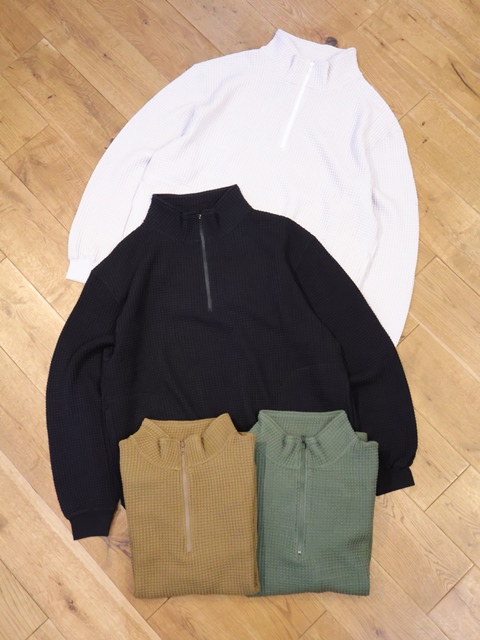 RADIALL 　 「BIG WAFFLE - HALF ZIP SWEATSHIRT  L/S」　 ビッグワッフル スタンドカラーハーフジップシャツ