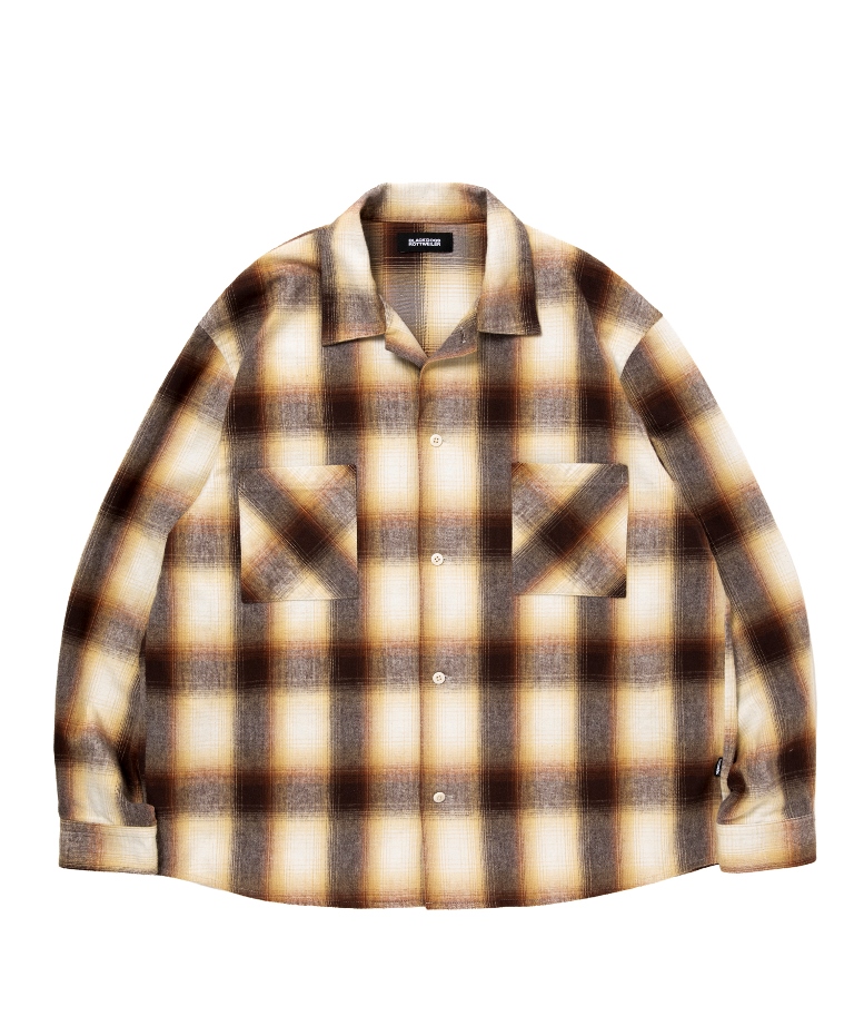 【予約商品9月入荷予定】ROTTWEILER 　　「R9 OMBRE CHECK SHIRT」 　オープンカラー チェックシャツ