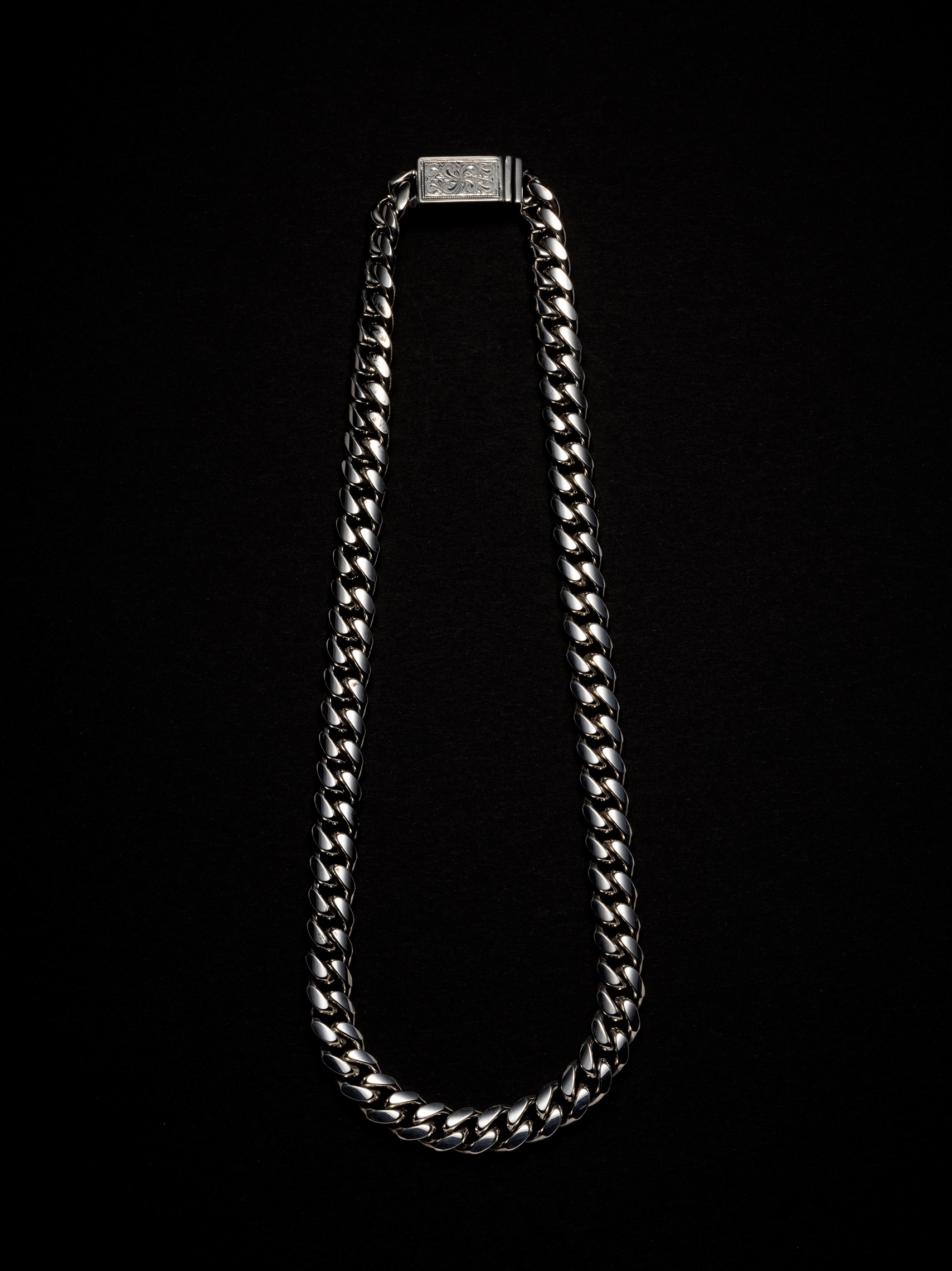 【25SS〜】ANTIDOTE BUYERS CLUB　　「Engraved Box Crasp Chain」　　SILVER950製 ネックレス