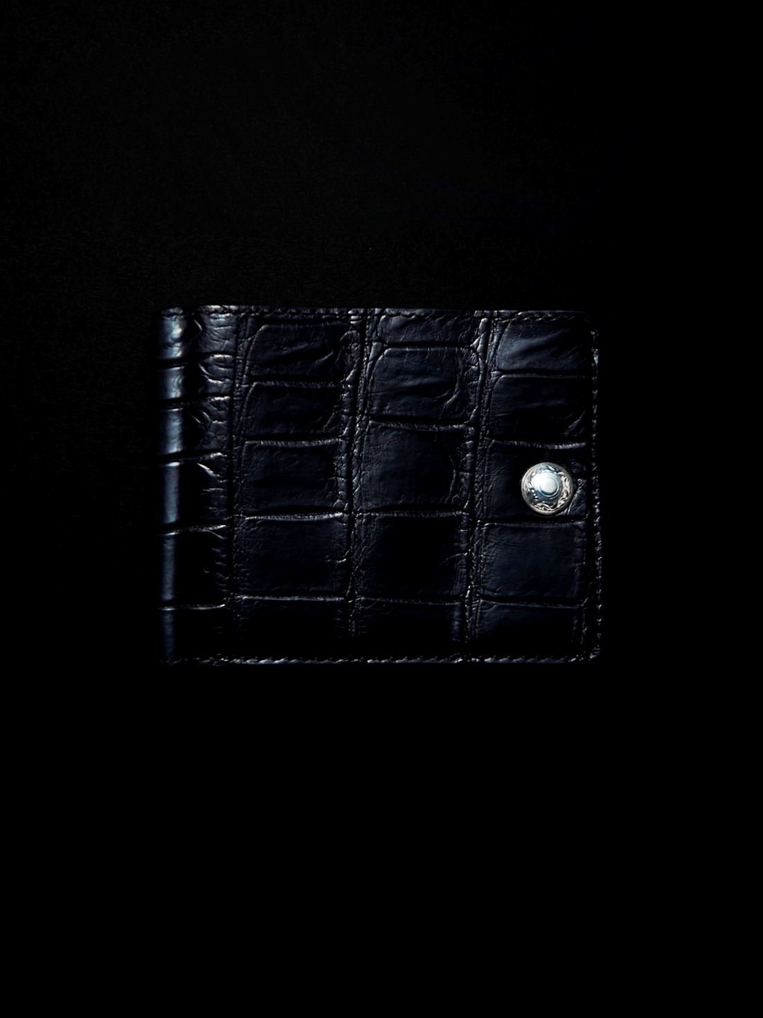 ANTIDOTE BUYERS CLUB　　「Tow Fold Wallet (Black Crocodile) 」　　二つ折りレザーウォレット