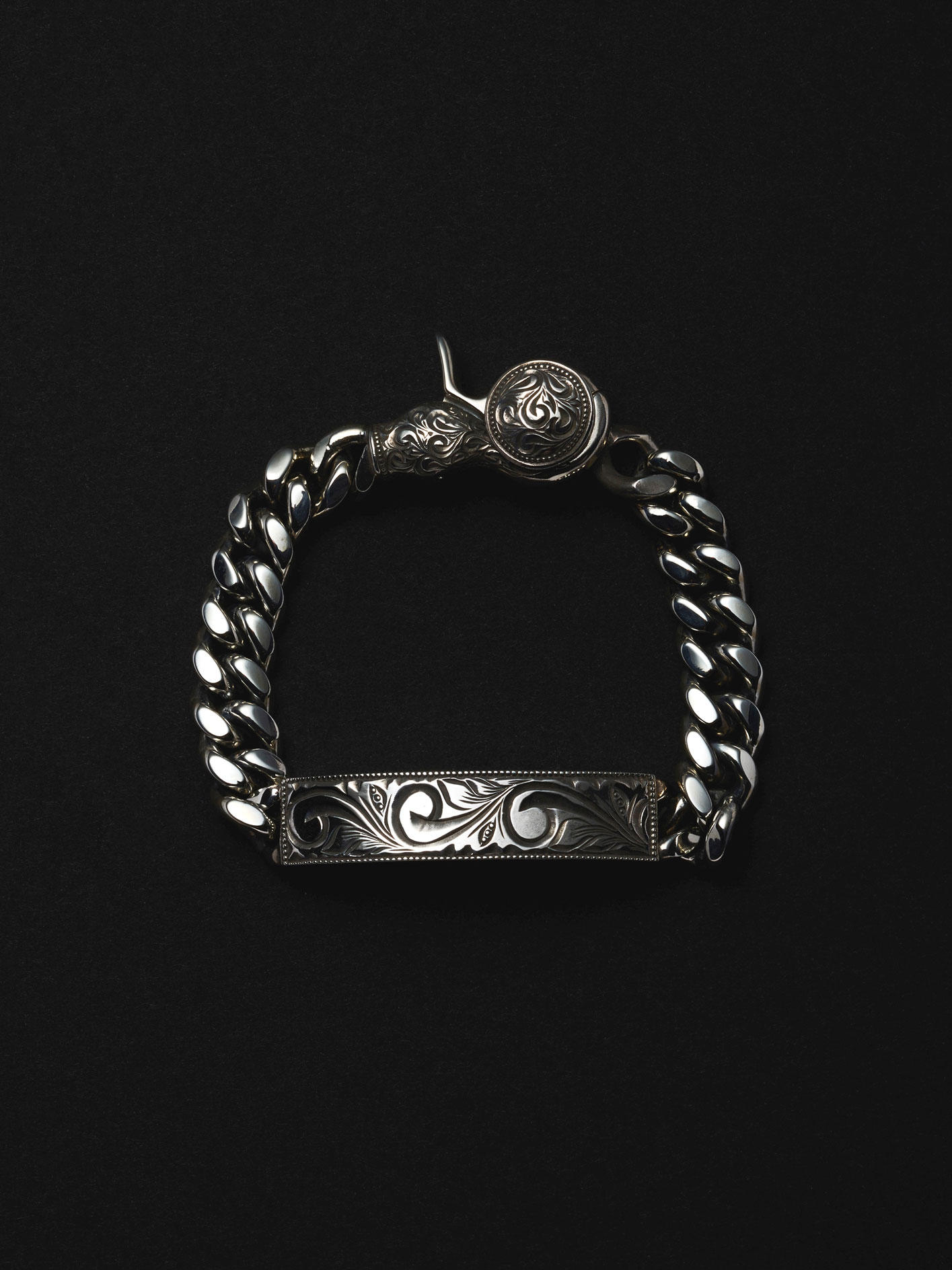 ANTIDOTE BUYERS CLUB　　「Engraved ID Miami Chain Bracelet」　　SILVER950製 ブレスレット