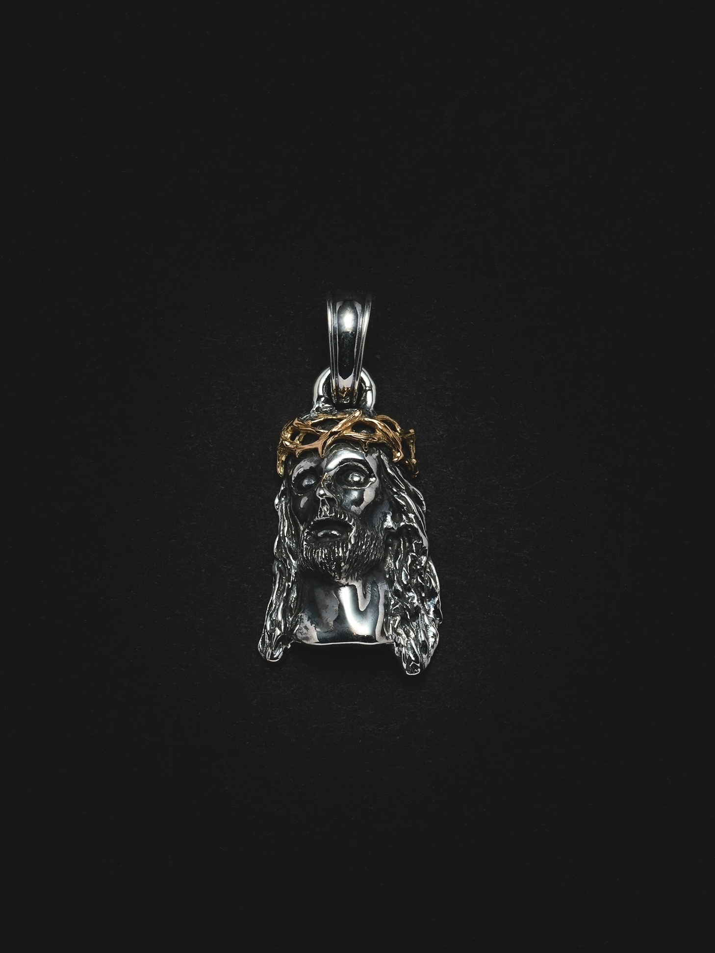 ANTIDOTE BUYERS CLUB　　「Solid Back Jesus Large Pendant」　　SILVER950×18K 製 ペンダントトップ