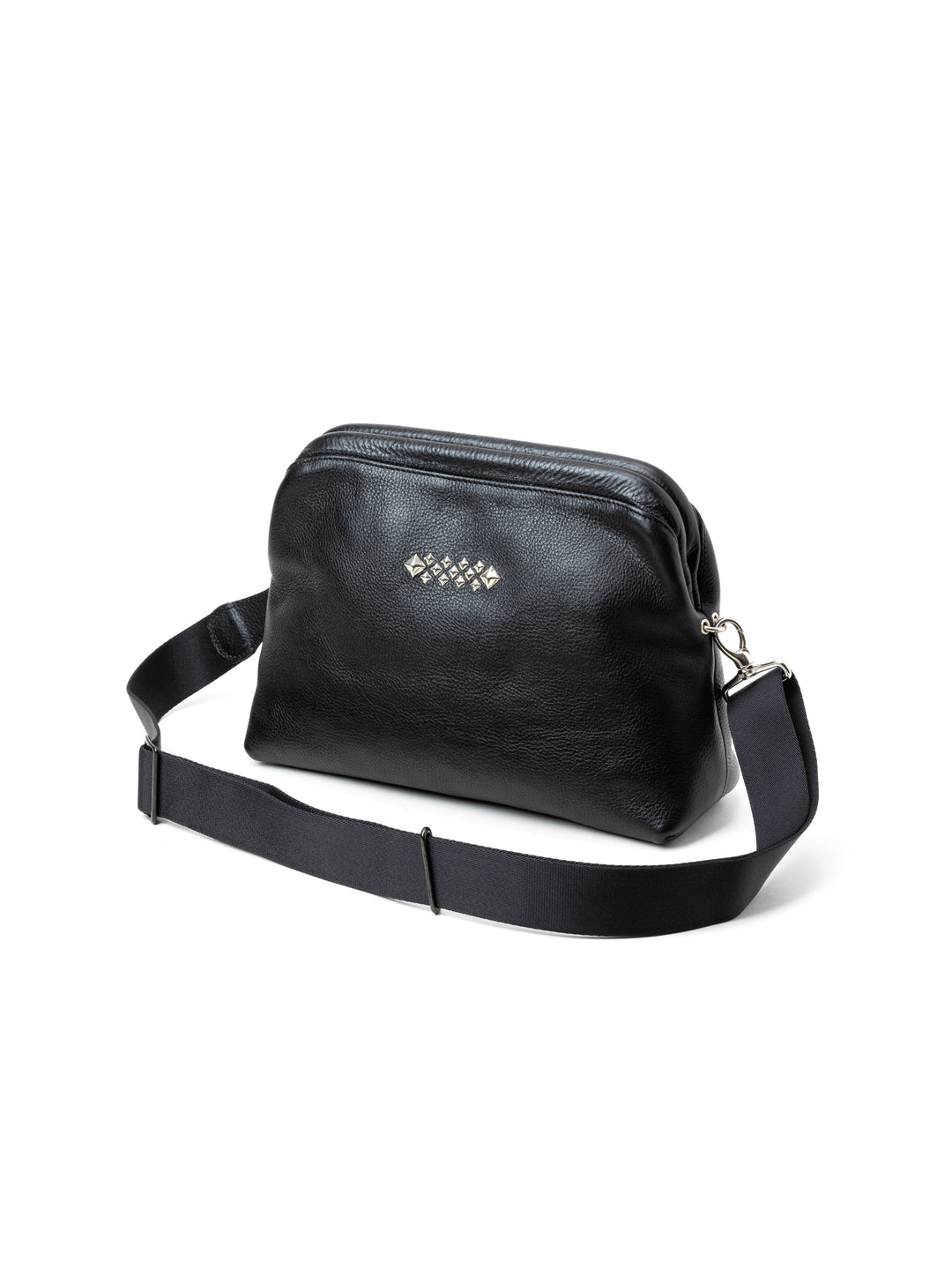 CALEE 「STUDS LEATHER SHOULDER BAG ＜INTERNAL FLEX FRAME TYPE
