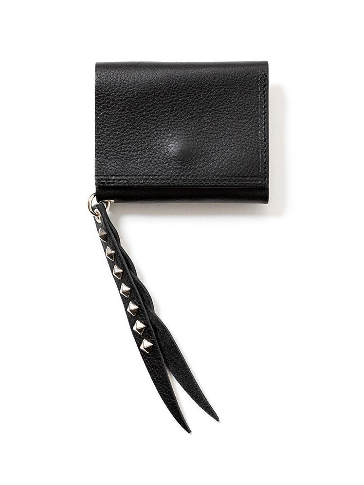 CALEE 　「PLANE LEATHER MULTI WALLET ＜STUDS CHARM＞」　レザー マルチミニウォレット