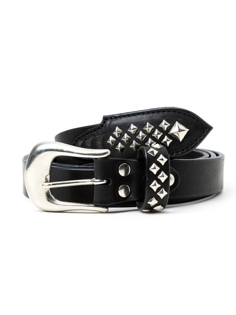【Exclusive Item !!】CALEE 　「STUDS LEATHER NARROW SWORD BELT」　スタッズレザーベルト