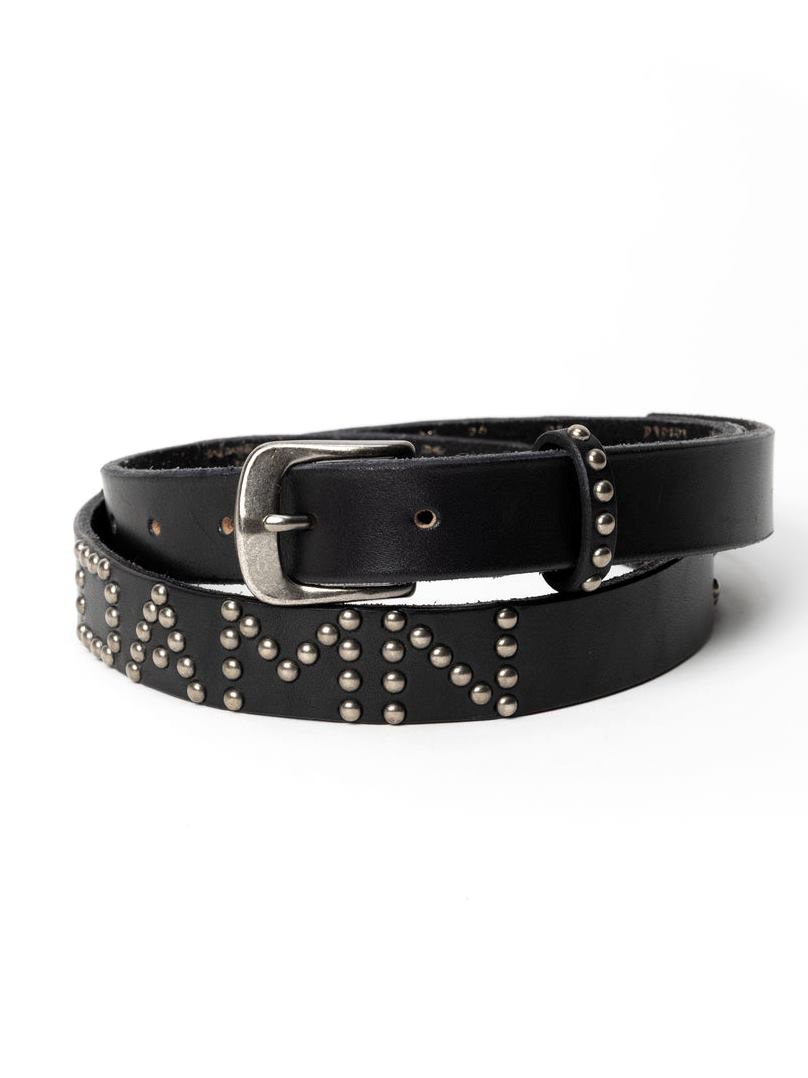 CALEE  　「STUDS LEATHER NARROW BELT ＜S.V.D.S.H＞」　　スタッズレザー ナローベルト