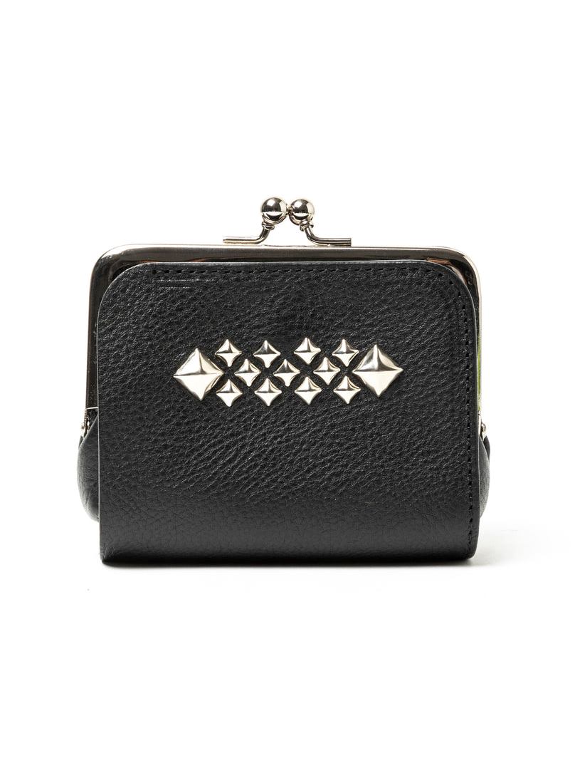 CALEE  　「STUDS LEATHER INTERNAL FLEX FRAME TYPE MULTI WALLET」　　がま口 レザーウォレット