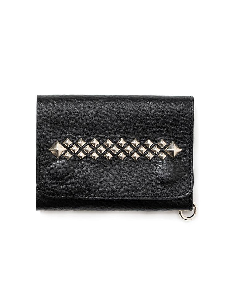 CALEE  　「STUDS LEATHER FLAP HALF WALLET」　　スタッズレザー ハーフウォレット