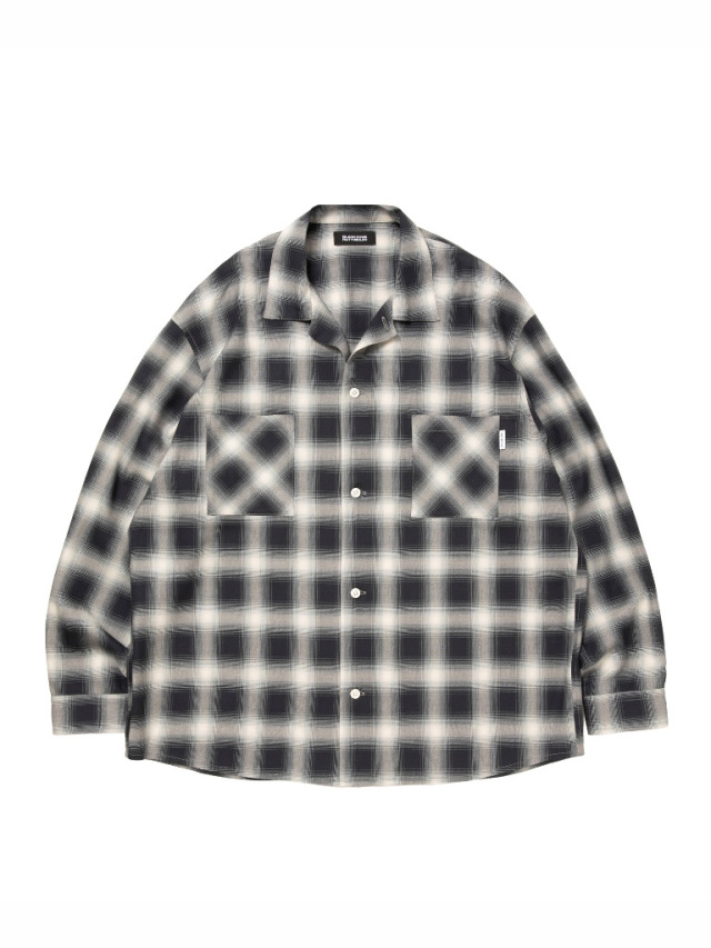 ROTTWEILER 「R9 OMBRE CHECK SHIRT」 レーヨン オープンカラー
