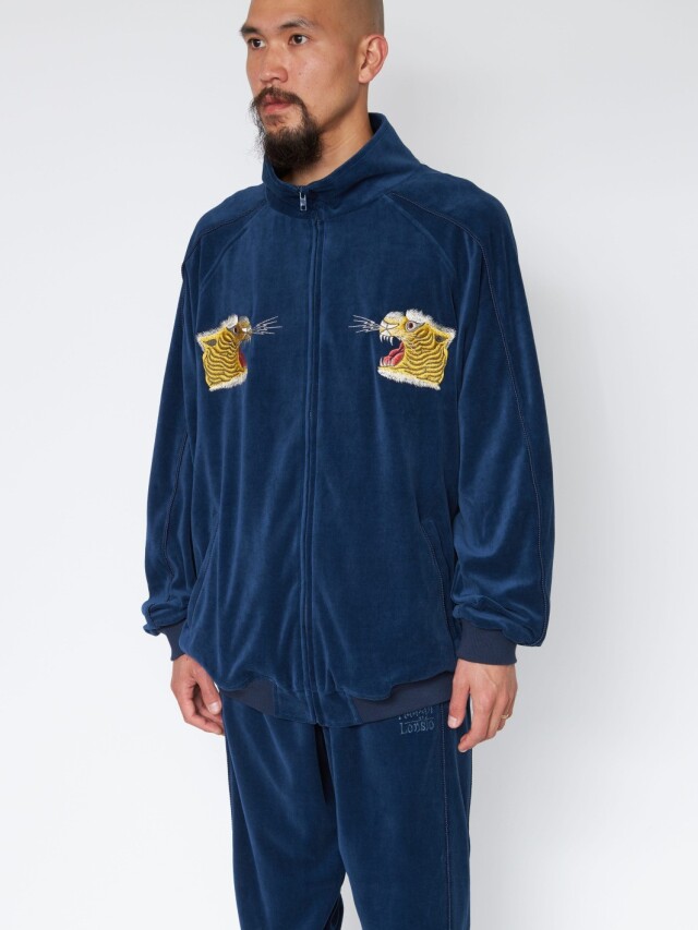 RADIALL 「BBS - STAND COLLARED SWEATSHIRT L/S」 ベロアジップアップ 