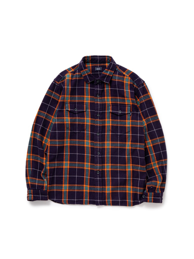 RATS 「COTTON FLANNEL NAVY CHECK SHIRT」 フランネルチェックシャツ 