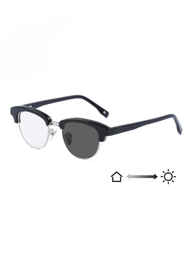 OWN　　「#08　BLACK/CLEAR to GRAY（調光レンズ）」　　ブロータイプグラッシーズ