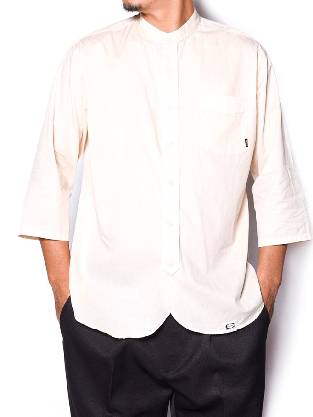 Calee Band Collar 3 4 Sleeve Twill Shirt バンドカラー7分袖シャツ Mash Up マッシュアップ