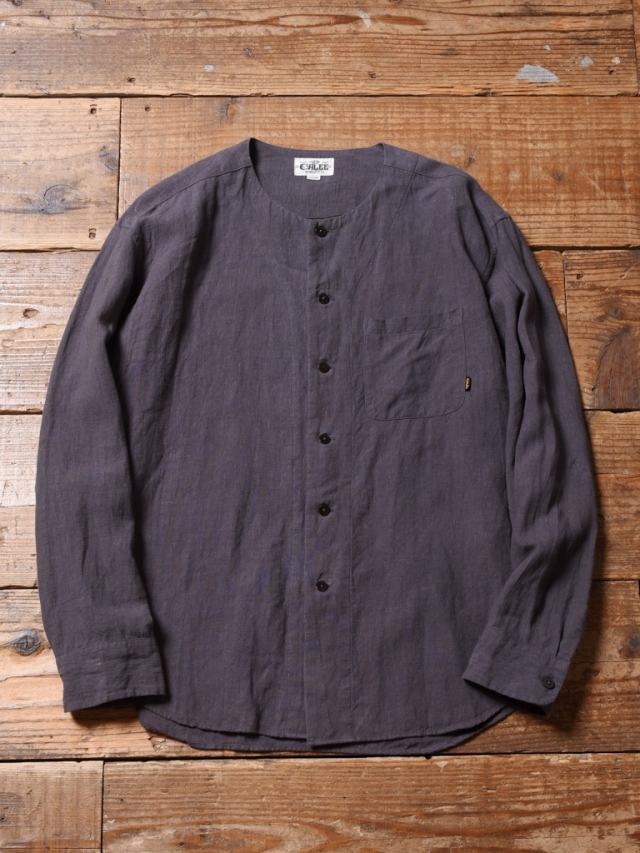 Calee Linen No Collar L S Shirt ノーカラーリネンシャツ Mash Up マッシュアップ