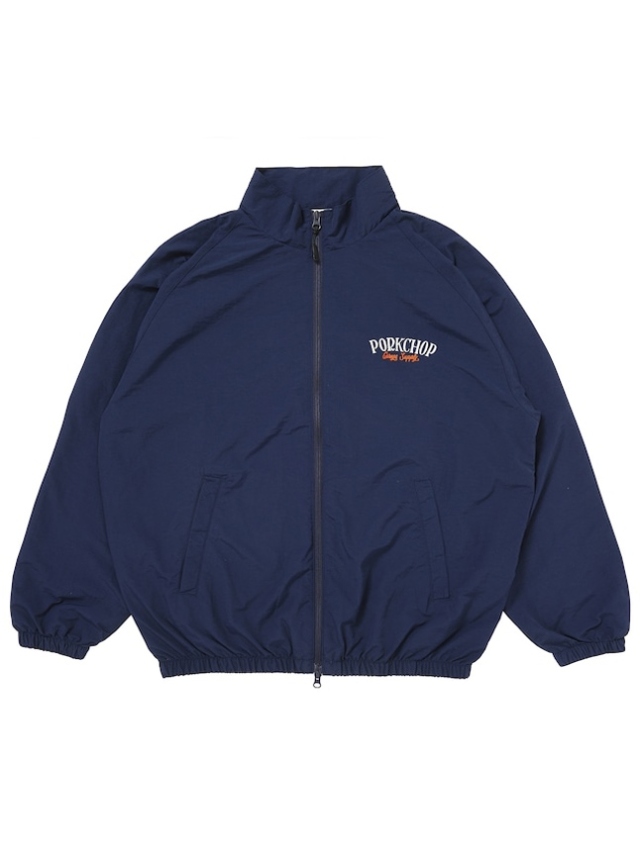 PORKCHOPナイロンジャケット 青/黄 PORKCHOP GARAGE SUPPLY 「BOLT HEAD COACH JKT」 ナイロンコーチ