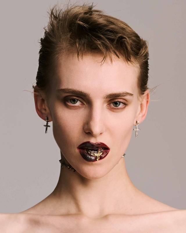 ANTIDOTE BUYERS CLUB 「Ornament Cross Earring」 SILVER950製 ピアス