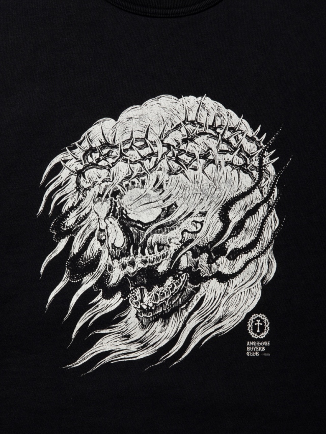 ANTIDOTE BUYERS CLUB 「Fade Wash Crewneck Sweatshirt(Skull Jesus