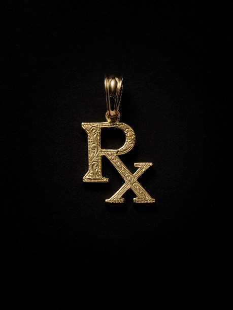 ANTIDOTE BUYERS CLUB　　「Engraved RX Pendant」　　18K製 ペンダントトップ