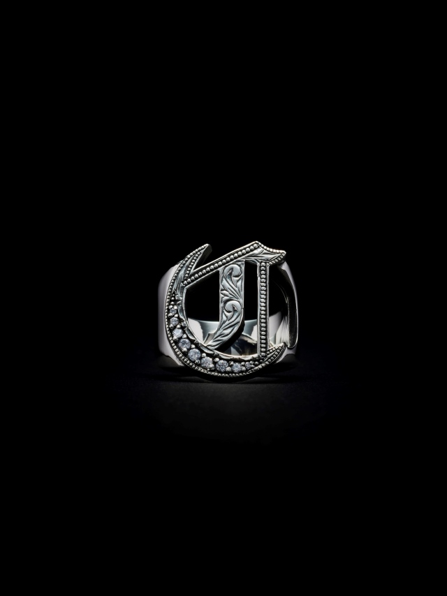 美品 ANTIDOTE BUYERS CLUB silver950 415P▲ ANTIDOTE BUYERS CLUB 「Engraved Initial Ring」 SILVER950 製