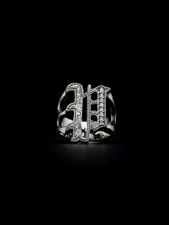 美品 ANTIDOTE BUYERS CLUB silver950 415P▲ ANTIDOTE BUYERS CLUB 「Engraved Initial Ring」 SILVER950 製