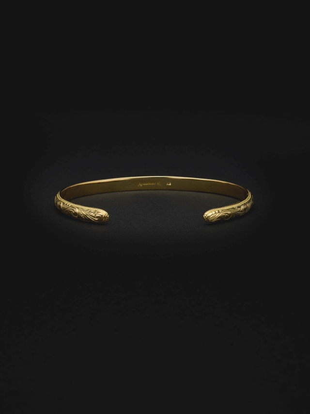 WEST456WOLF'S HEAD SHANTii バングル　35mm ANTIDOTE BUYERS CLUB 「Engraved Narrow Bangle」 K18製 バングル