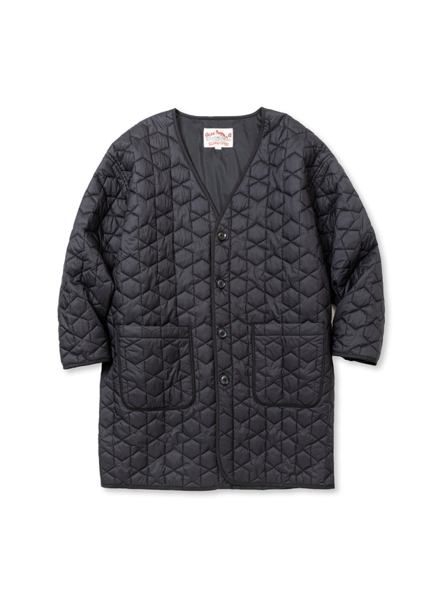CALEE 「GEOMETRIC PATTERN QUILTING NO COLLAR OVER COAT 」 ナイロン 