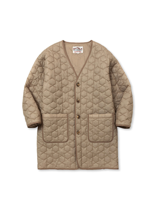 CALEE 「GEOMETRIC PATTERN QUILTING NO COLLAR OVER COAT 」 ナイロン 
