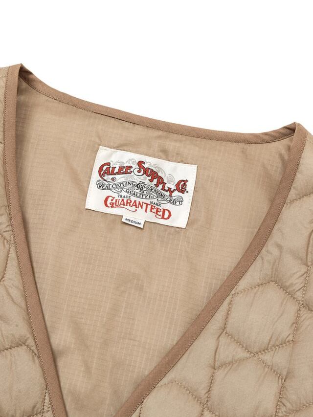 CALEE 「GEOMETRIC PATTERN QUILTING NO COLLAR OVER COAT 」 ナイロン 