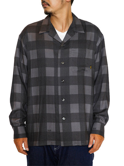 CALEE 「RAYON CHECK OPEN COLLAR L/S SH」 オープンカラーチェックシャツ