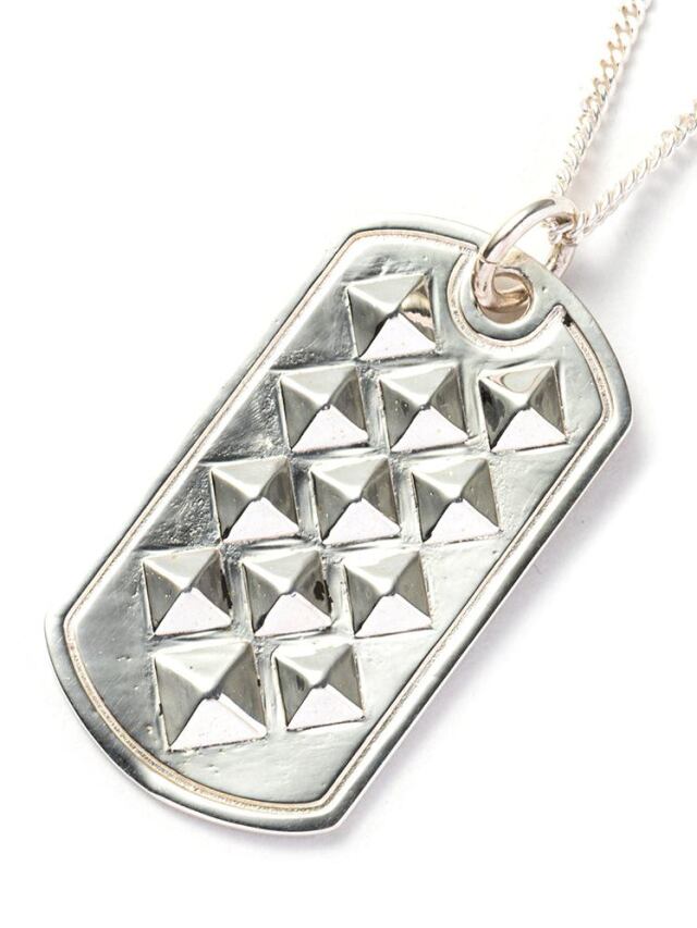 CALEE 「STUDS DOGTAG SILVER NECKLACE」 SILVER 925製 ネックレス