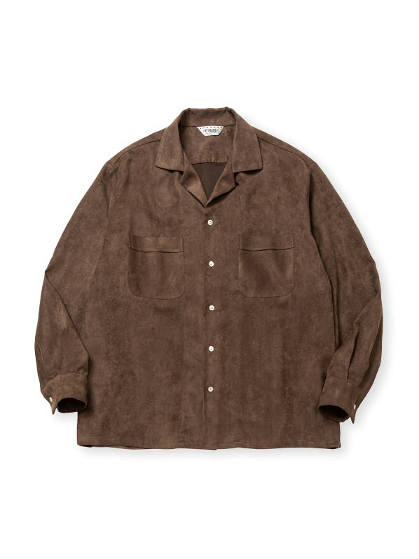 CALEE 「FAUX SUEDE SH」 フェイクスウェード オープンカラーシャツ