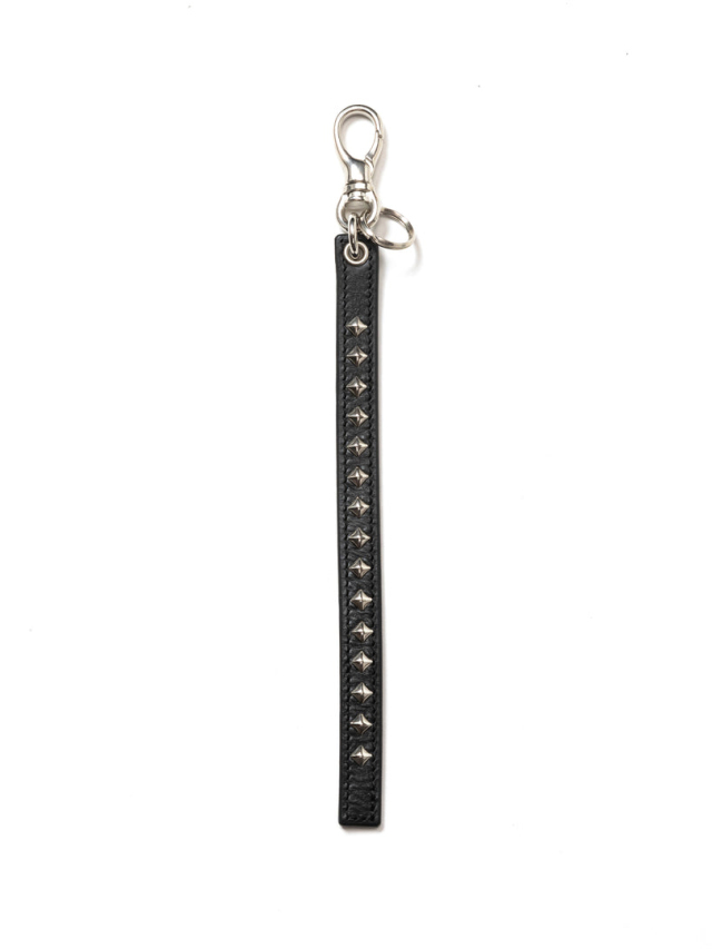 CALEE 「STUDS & KNITTING LEATHER SHORT KEY RING」 レザーキーリング