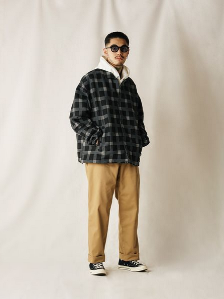 CALEE 「BOX CHECK OVER SIZE COACH JACKET」 ドビーチェック