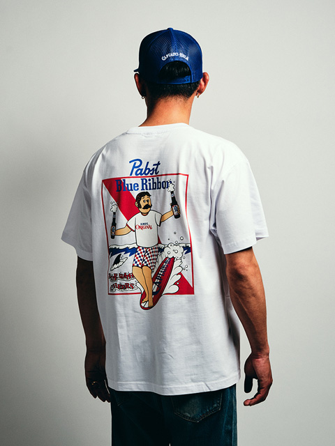 Pabst Blue Ribbon × CAPTAINS HELM 「#RIDE BLUE SS TEE」 プリント