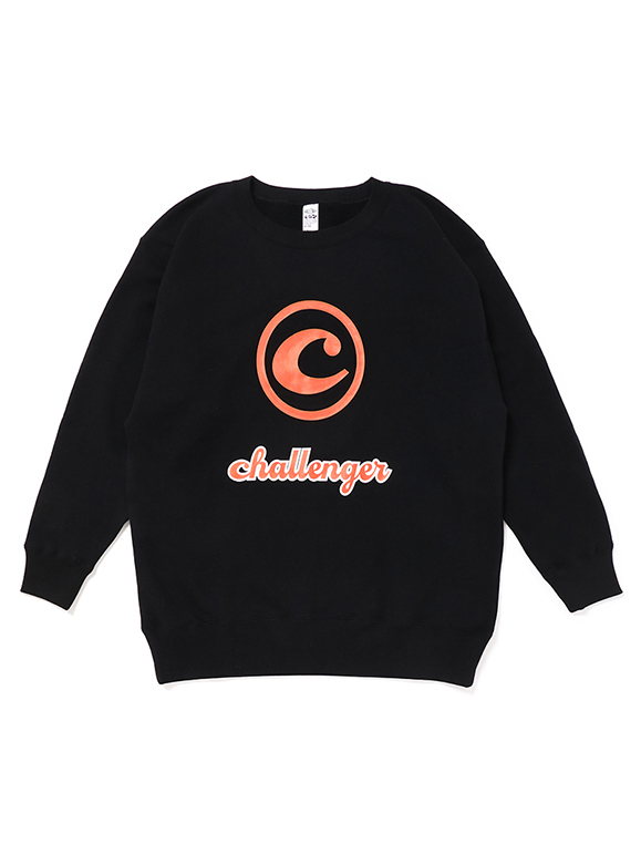 11360円新座販売 発注先 22AW CHALLENGER 90S LOGO C/N SWEAT 黒