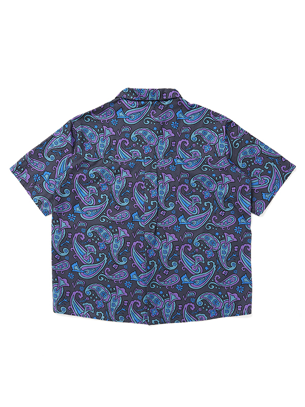CHALLENGER / PAISLEY NEL SHIRT -Blue×Black- - トップス