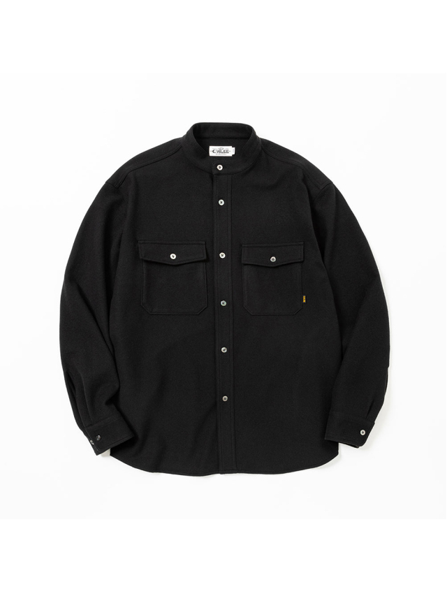 CALEE 「R/P STRECTH TWEED TYPE BAND COLLAR SH」 バンドカラーシャツ