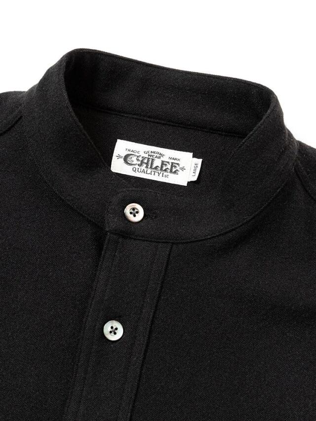 CALEE 「R/P STRECTH TWEED TYPE BAND COLLAR SH」 バンドカラーシャツ