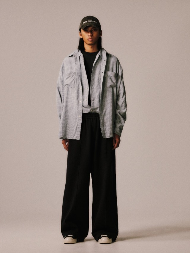 COOTIE 「Double Gauze Check Oversized L/S Shirts」 オーバーサイズ