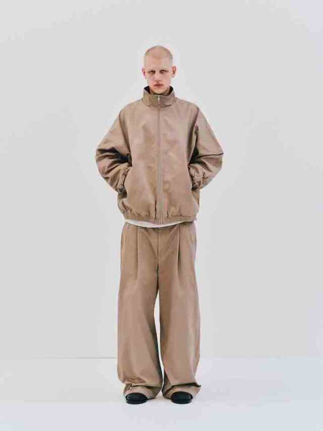VISCOSE COTTON TWILL ワイドキュロットトラウザー　Ⅱ COOTIE 「Cotton Twill 2 Tuck Trousers」 2タック ワイドストレート