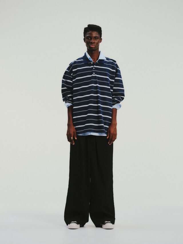 COOTIE 「Moss Stitch Border L/S Polo」 カノコボーダー ポロシャツ
